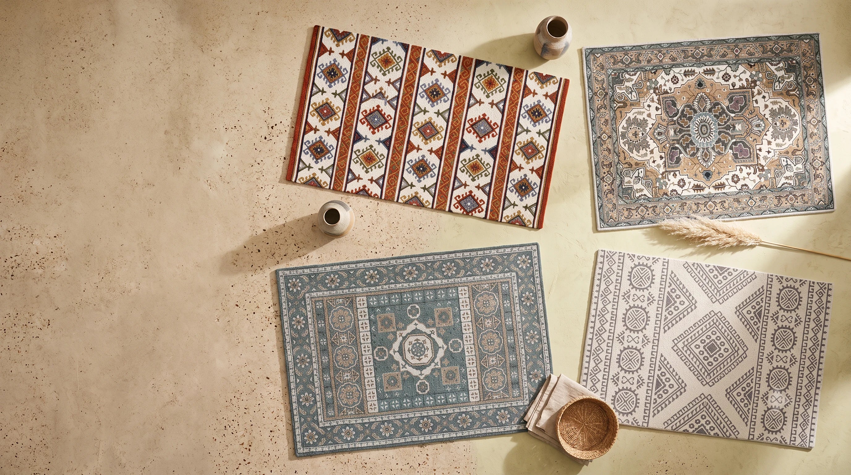 The Persian Collection — Heritage Medallion Kilims and Floral Flatweaves